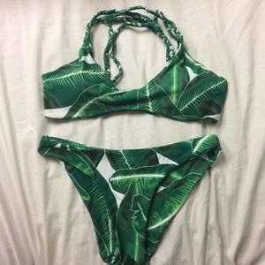 Cupshe Jade Leaves Bikini Set